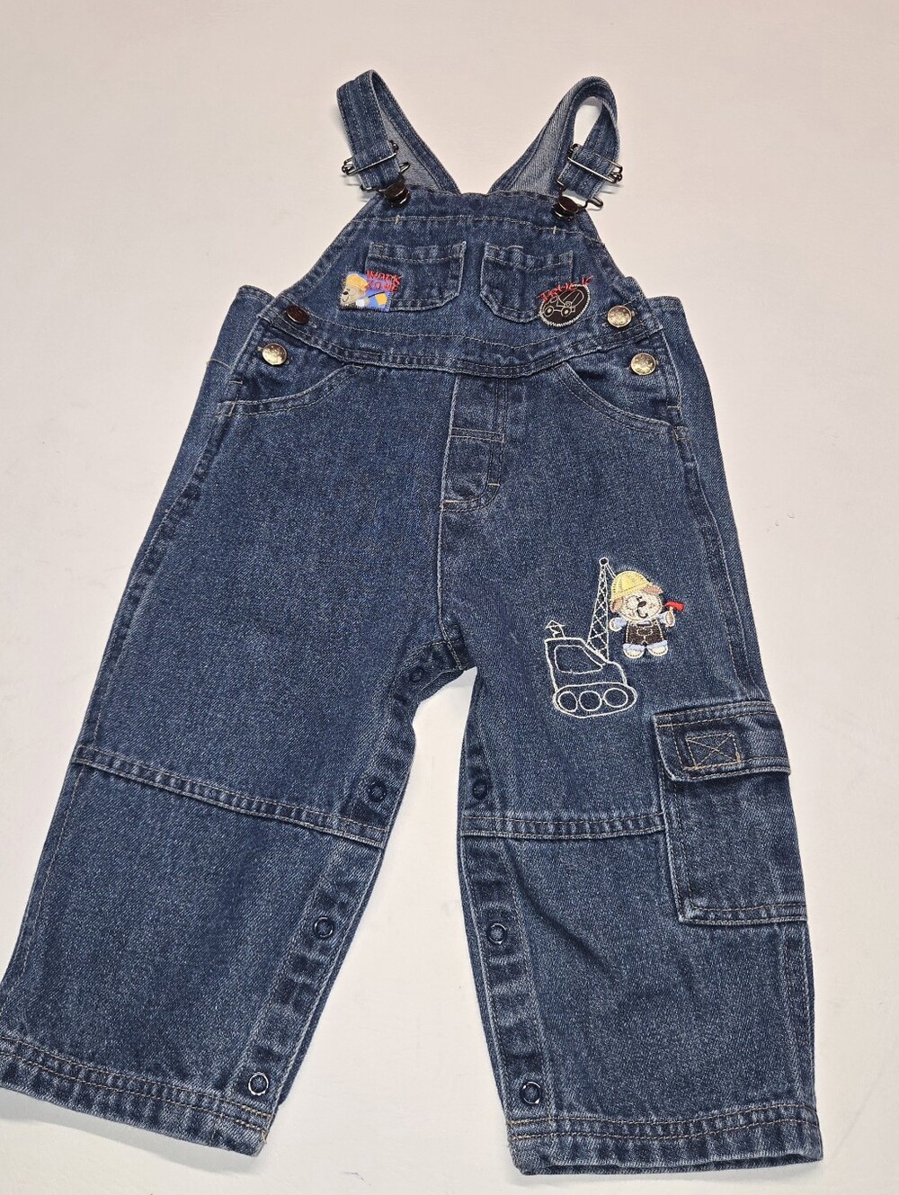 Construction/puppy Themed Denim Overalls Baby Vintage Y2k 18 months